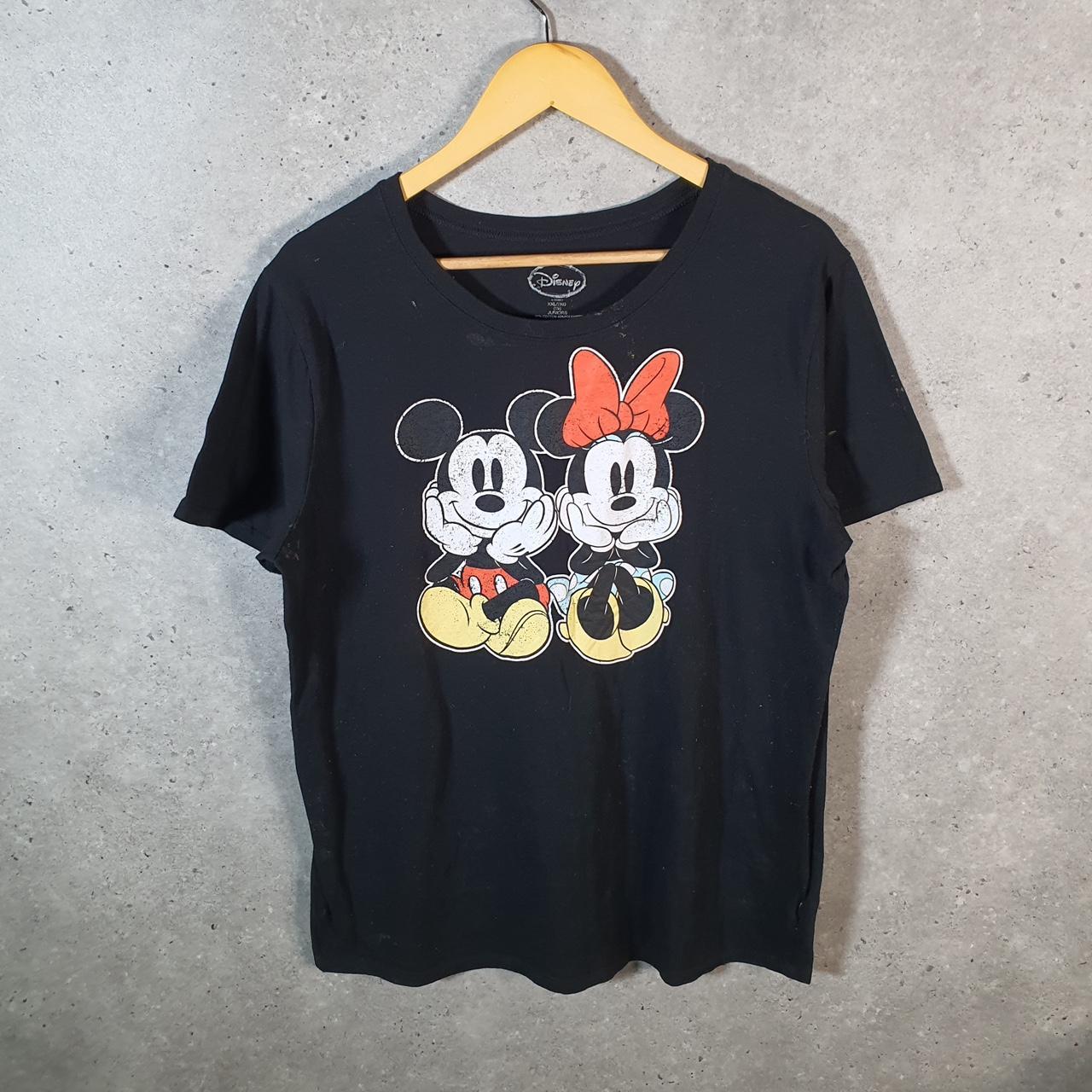 Vintage Disney Land Mickey Mouse T Shirt Girls 2XL Black Logo Graphic Cartoon