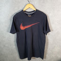 Vintage Nike Graphic T Shirt Men’s Large Black Logo Swoosh Athletic