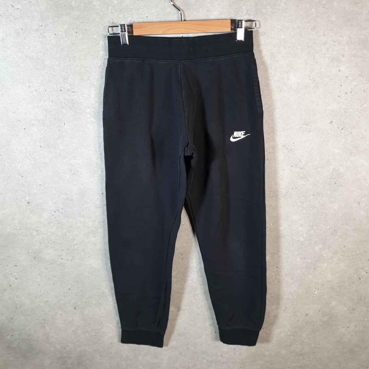 Vintage Nike Club Sweatpant Joggers Womens Large Black Swoosh Sports Tracksuit - Big Fish Vintage