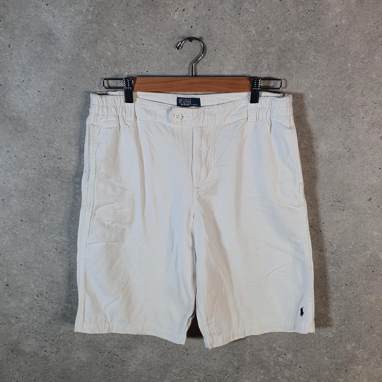 Vintage Ralph Lauren Polo Shorts Jorts Chino Cargo Womens W30 White Baggy Cotton