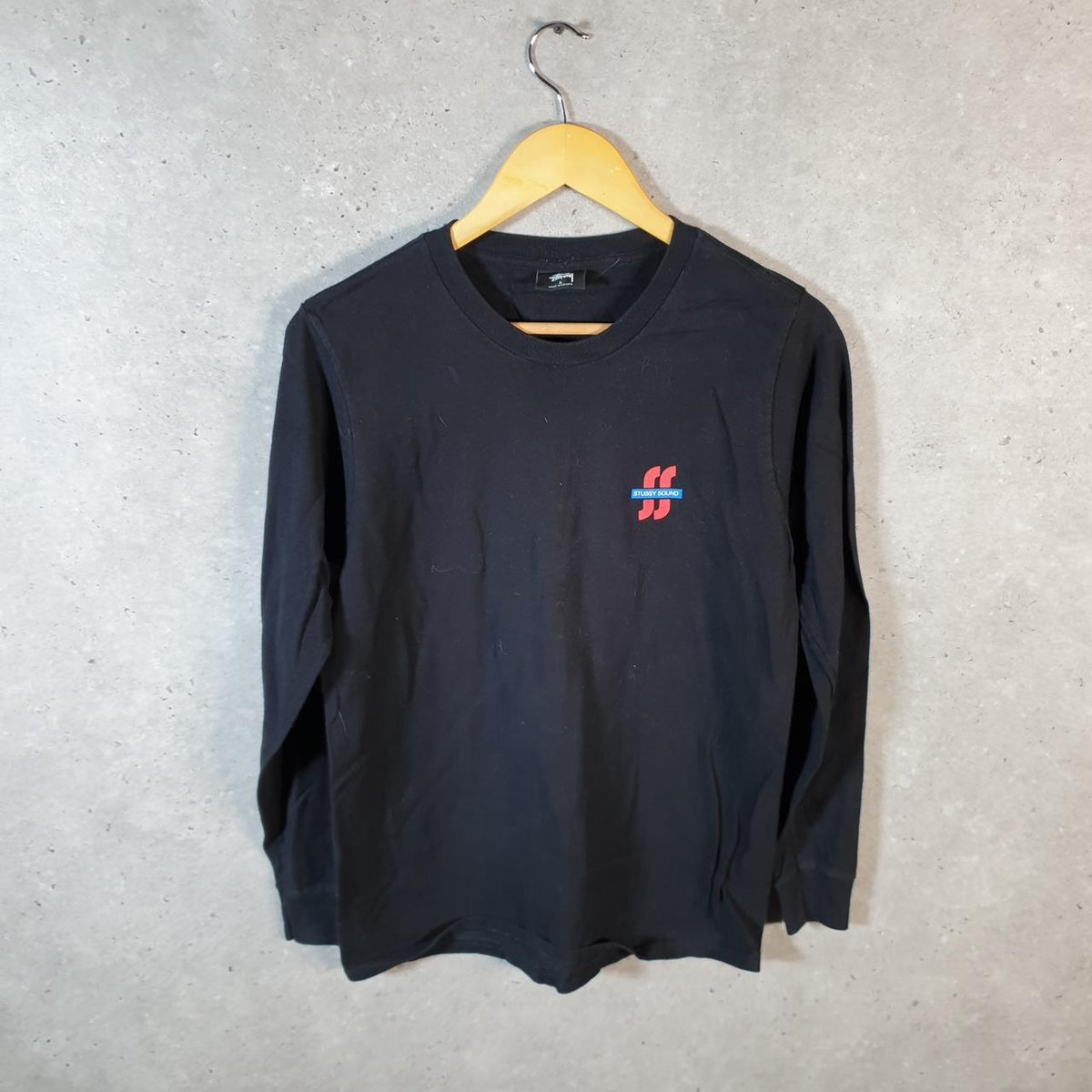 Vintage Stussy Sound System SSS T Shirt Men’s Small Black Graphic Long Sleeve