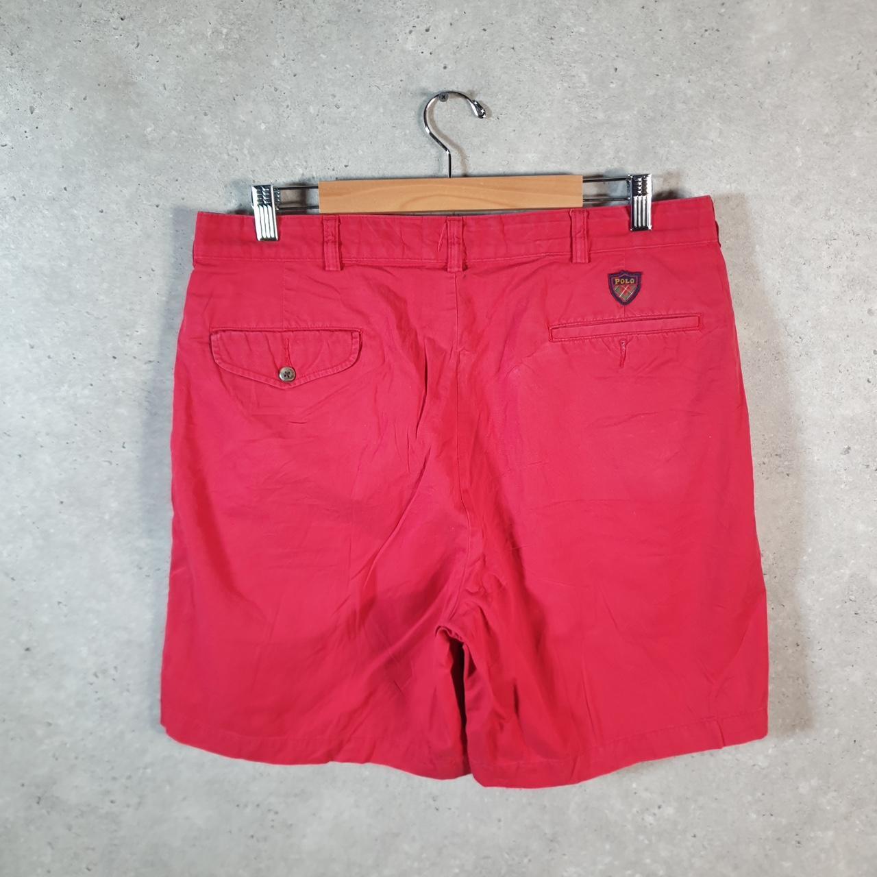 Vintage Ralph Lauren Polo Shorts Jorts Chino Cargo Men’s W36 Red Baggy Cotton A4262