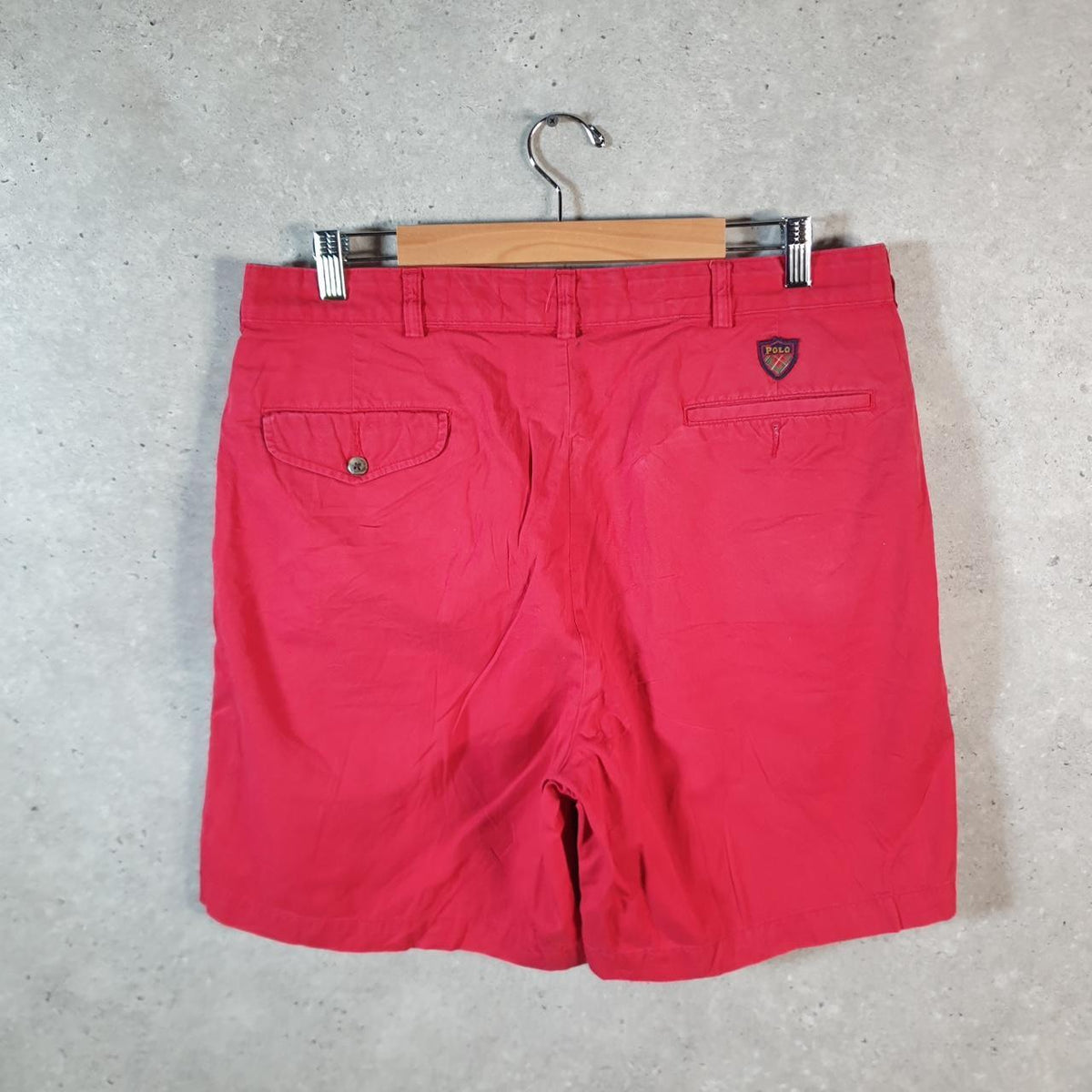 Vintage Ralph Lauren Polo Shorts Jorts Chino Cargo Men’s W36 Red Baggy Cotton A4262