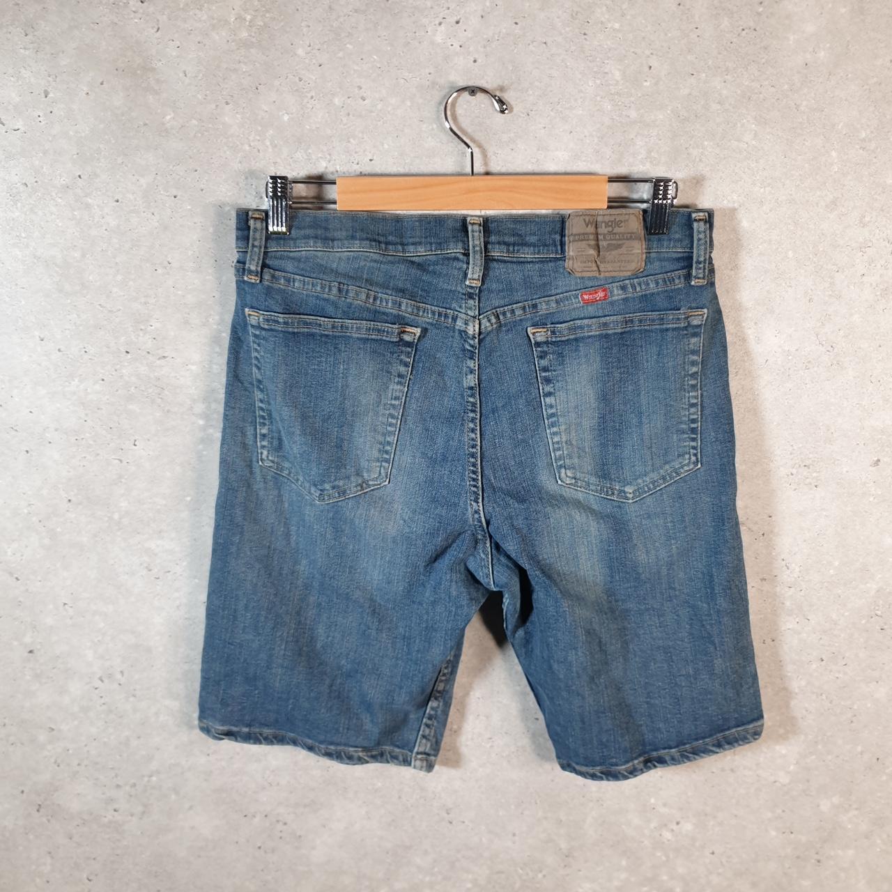 Vintage Wrangler Denim Shorts Jorts Cargo Men’s W32 Blue Baggy Cotton