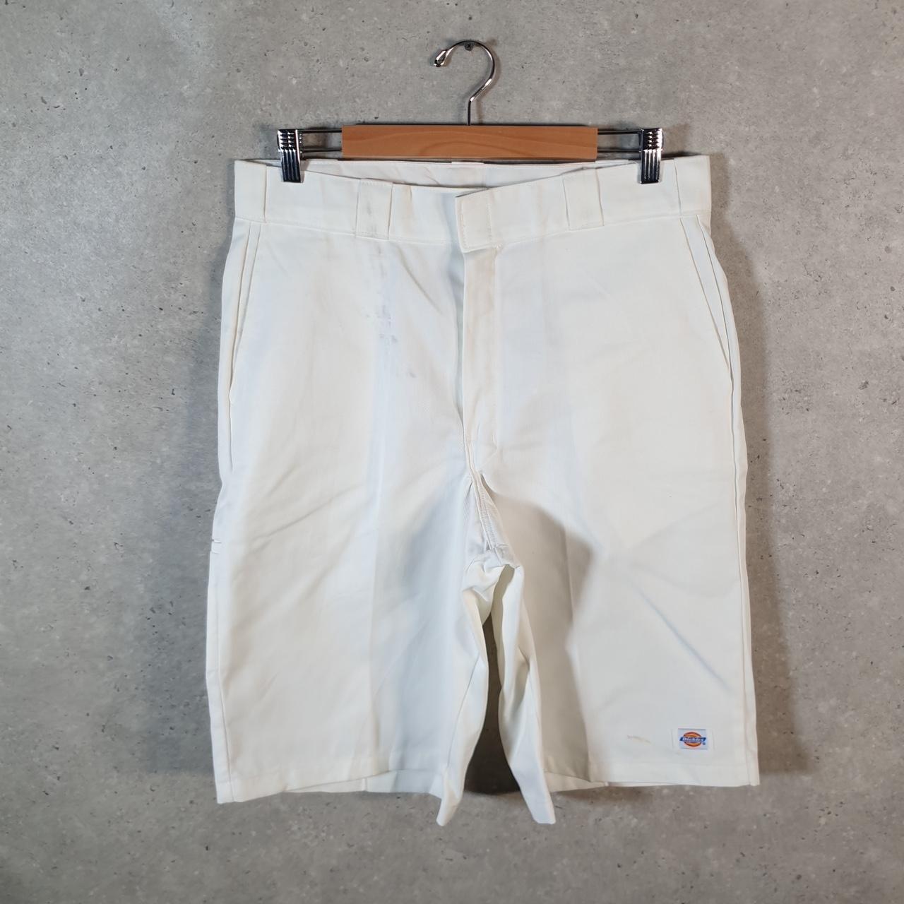 Vintage Dickies Baggy Chino Shorts Jorts Cargo Mens W34 White Loose Fit