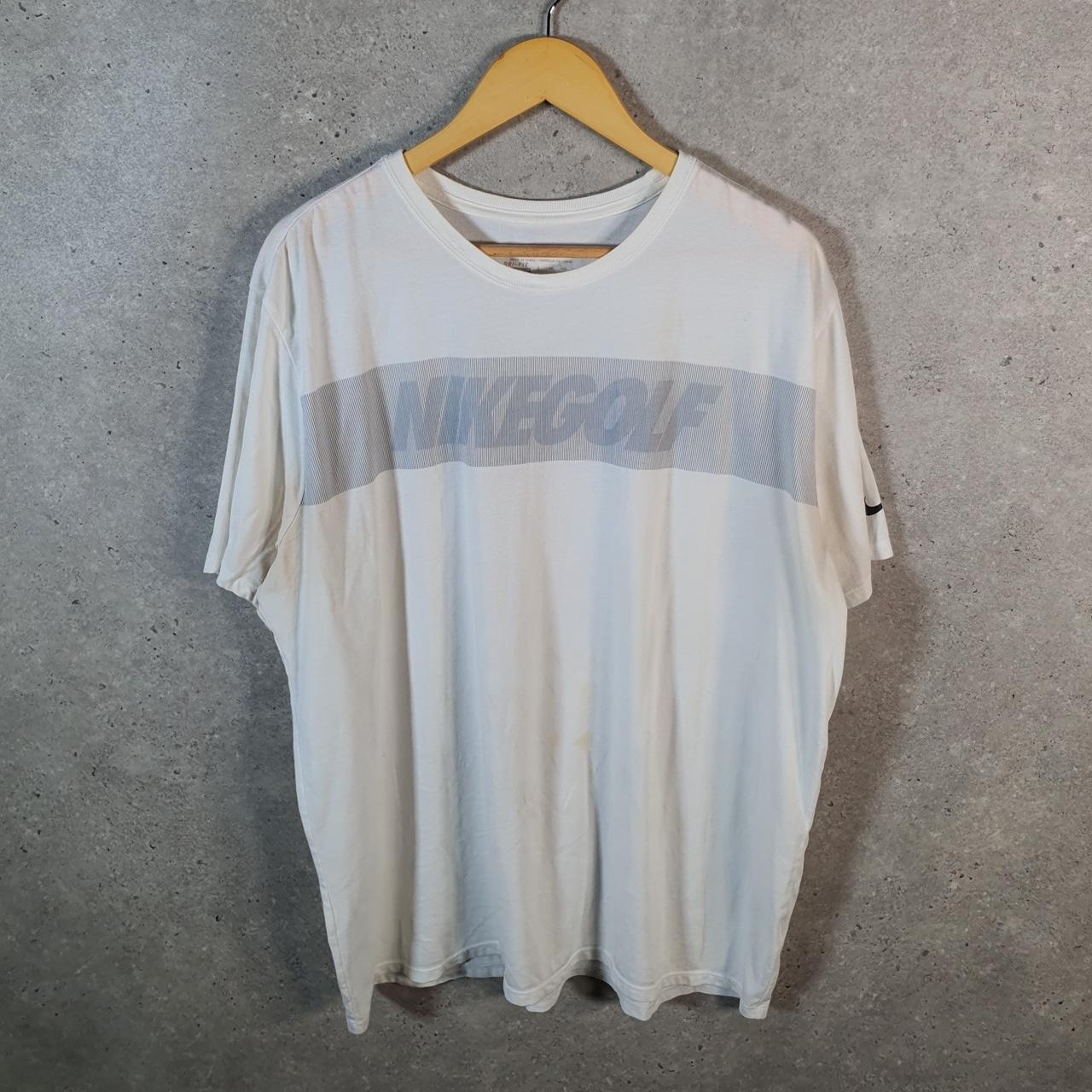 Vintage Nike Golf Dri Fit T Shirt Shirt Men’s 2XL White Logo Athletic C9836