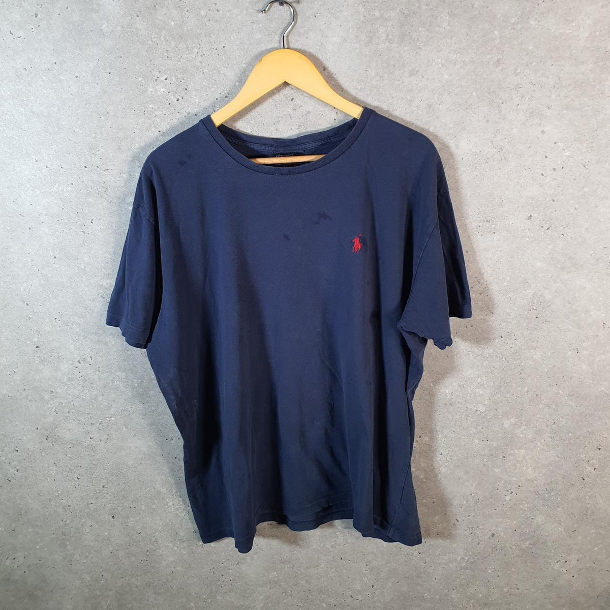 Vintage Ralph Lauren Polo T Shirt Men’s Large Blue Embroidered Custom Fit Pony