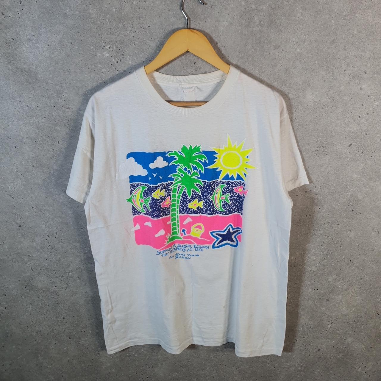 Vintage Hawaii Global Ecology 90s USA Single Stitch T Shirt Men’s Medium White