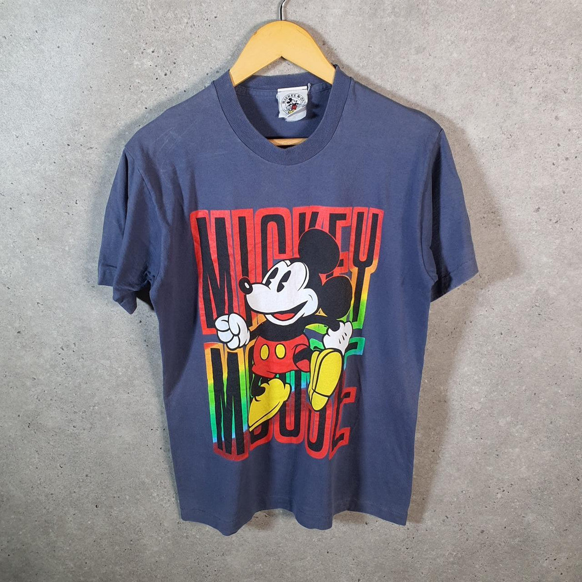 Vintage Disney Mickey Mouse 90s Graphic USA Single Stitch T Shirt Men’s Medium Blue C9640