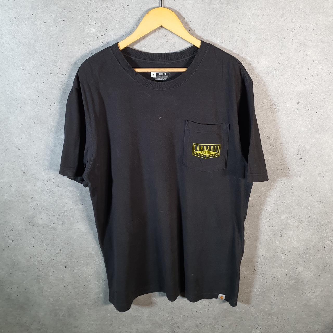 Vintage Carhartt Pocket T Shirt Men’s Medium Black Workwear Chore Utility Loose Fit C9253