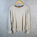 Vintage Levi’s Knit Sweater Men’s Large Cream Y2K Pullover Casual