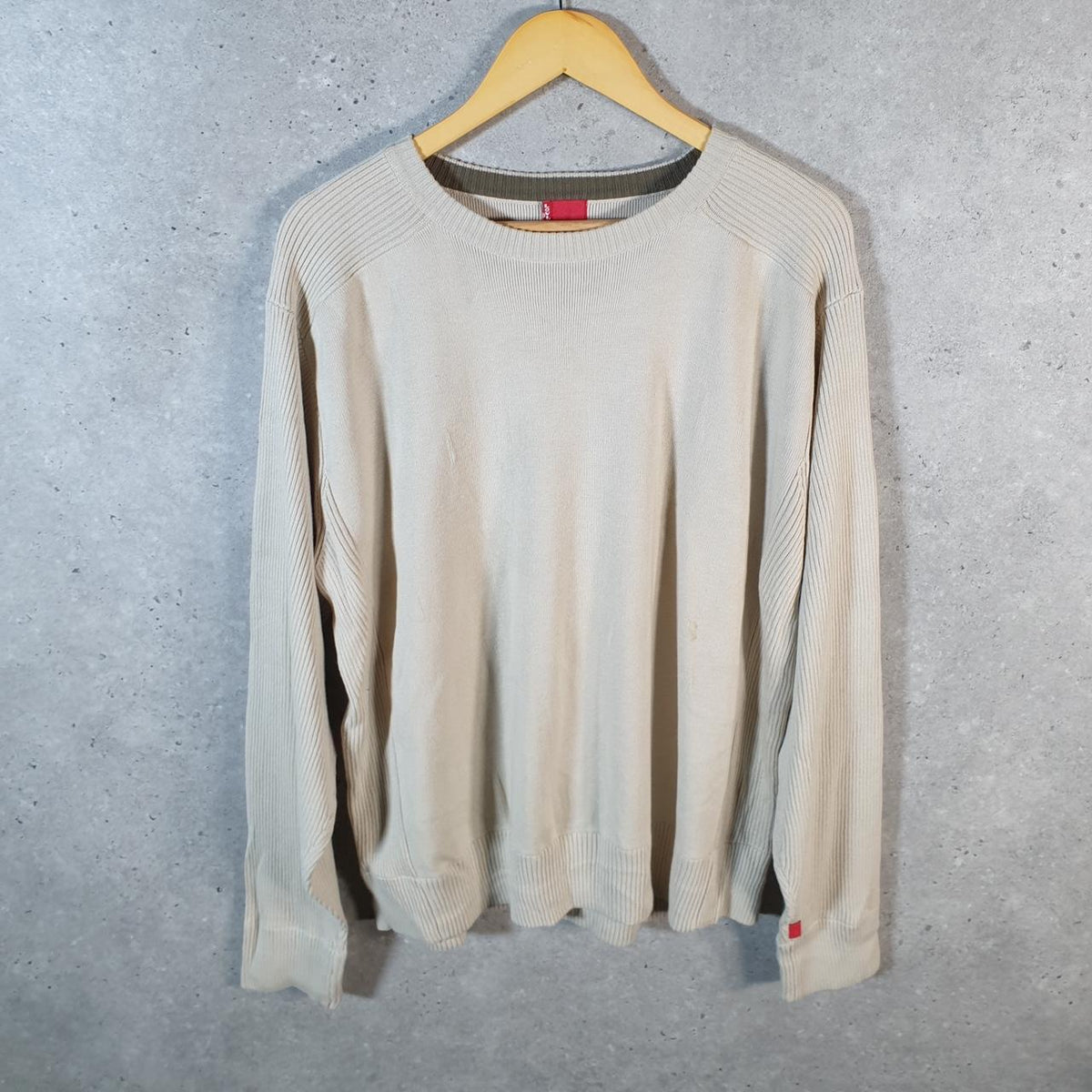 Vintage Levi’s Knit Sweater Men’s Large Cream Y2K Pullover Casual