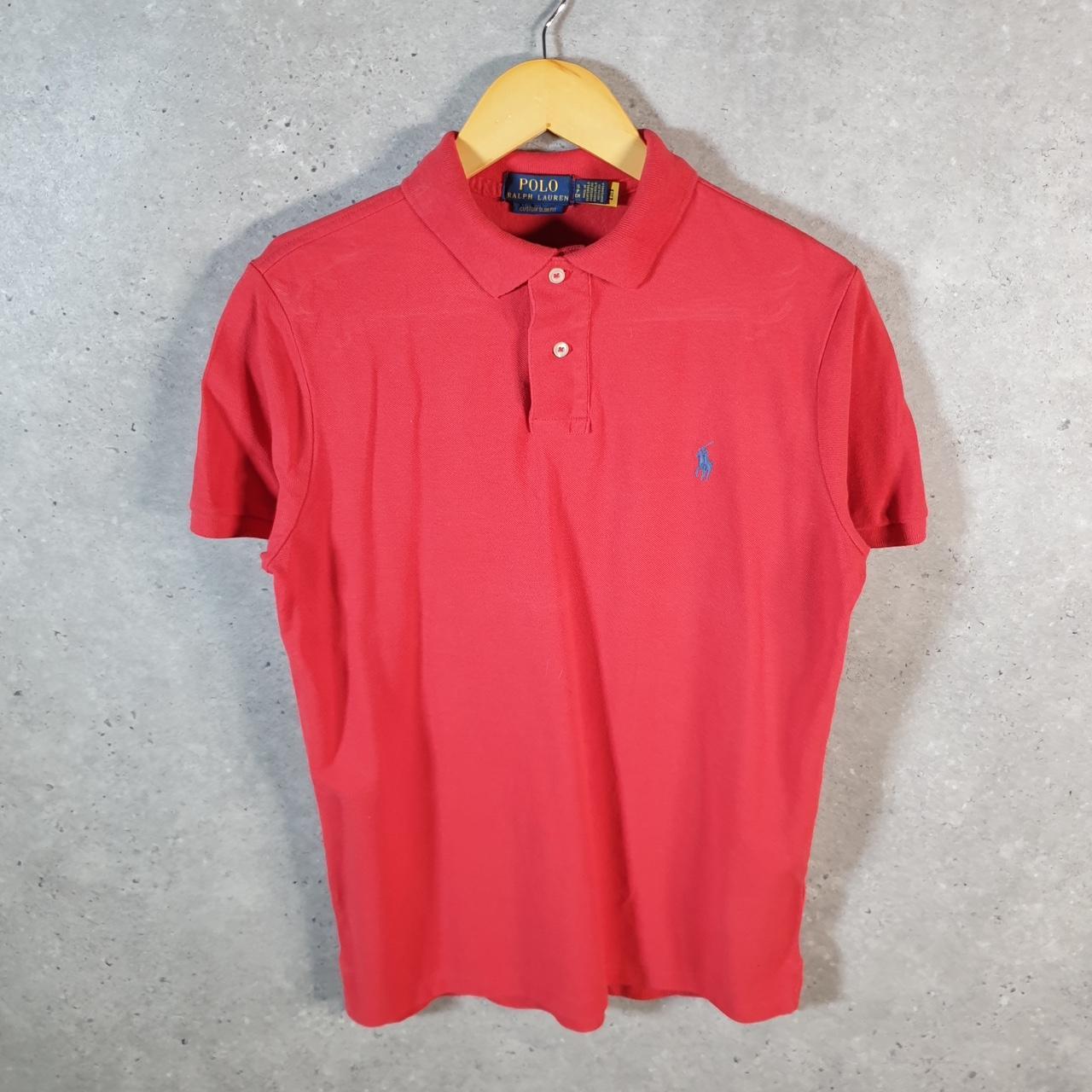 Vintage Ralph Lauren Polo Shirt Men’s Small Red Custom Slim Fit Embroidered Pony
