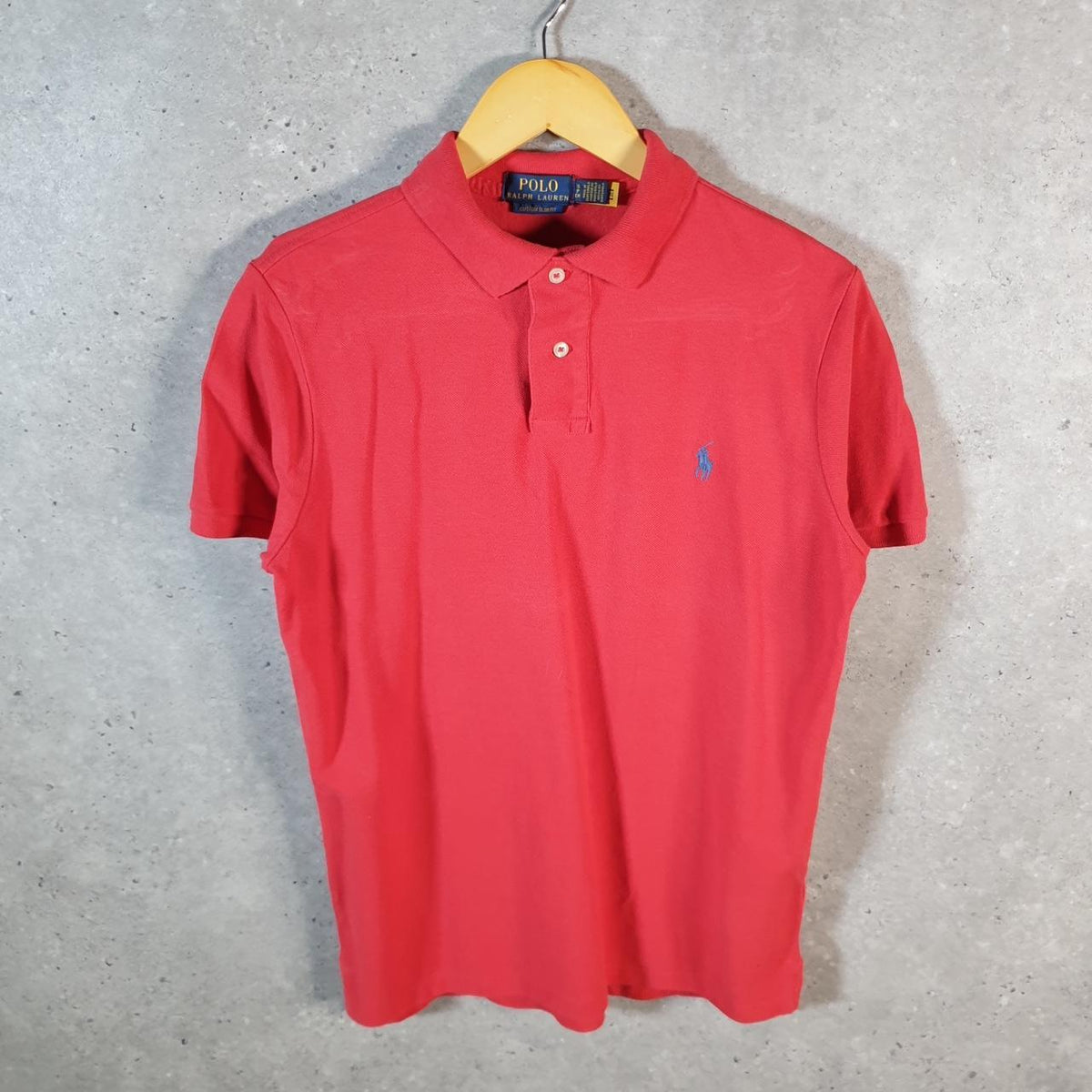 Vintage Ralph Lauren Polo Shirt Men’s Small Red Custom Slim Fit Embroidered Pony