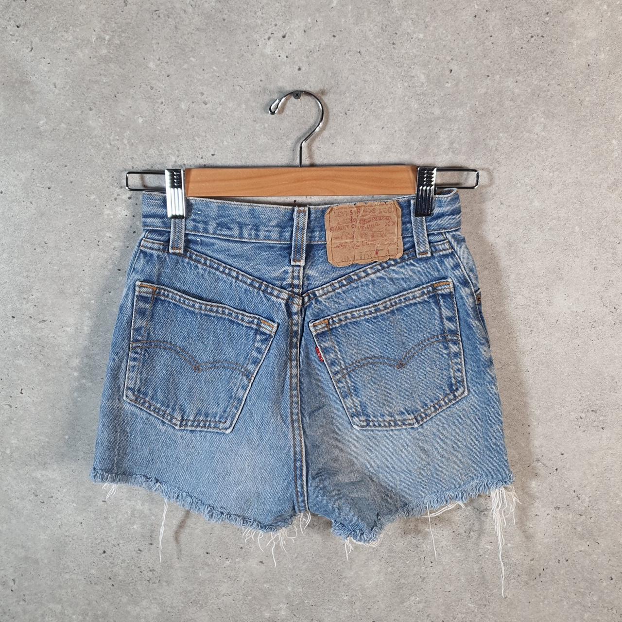 Vintage Levi’s 501 Cut Short Baggy Shorts Jorts Cargo Womens W24 Blue Relaxed Denim A4555