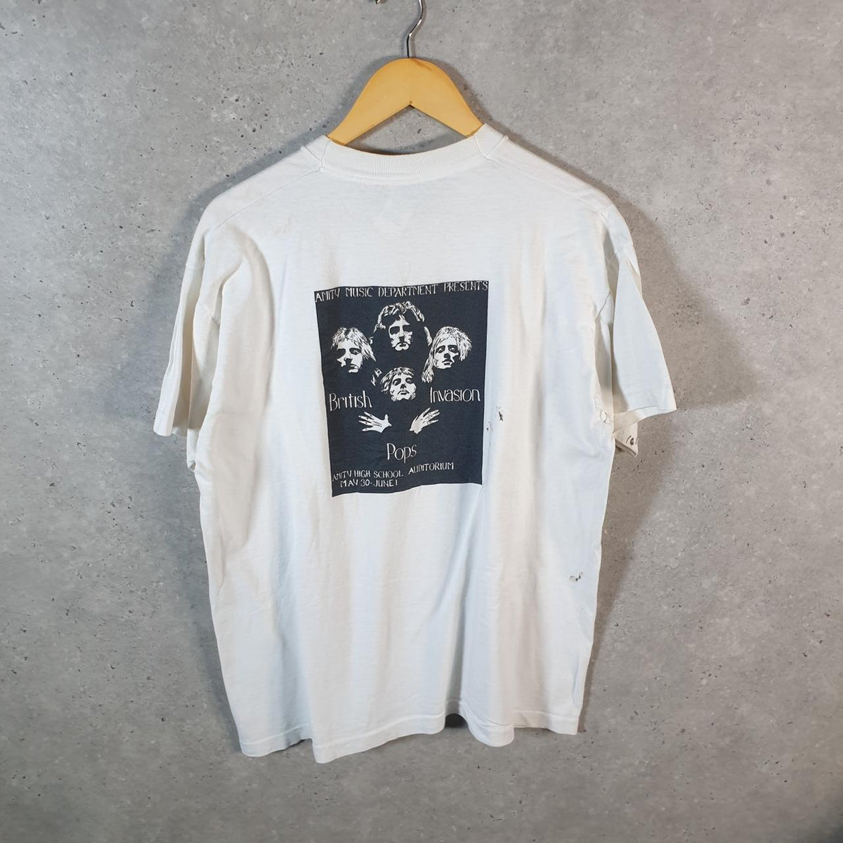 Vintage Fruit of the Loom British Invasion Pop Concert 1996 USA Single Stitch T Shirt Men’s XL White