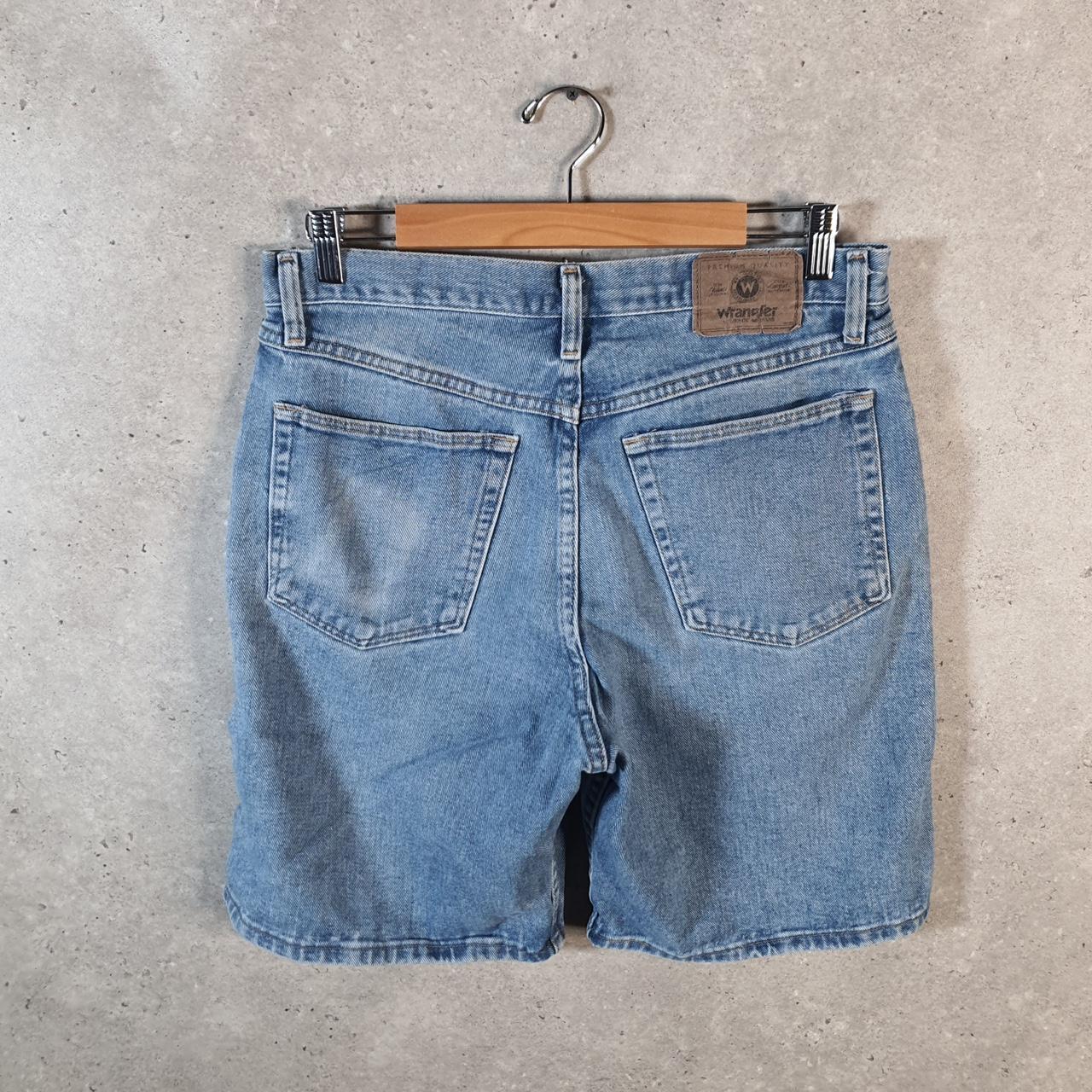 Vintage Wrangler Denim Shorts Jorts Cargo Men’s W32 Relaxed Blue Baggy Cotton
