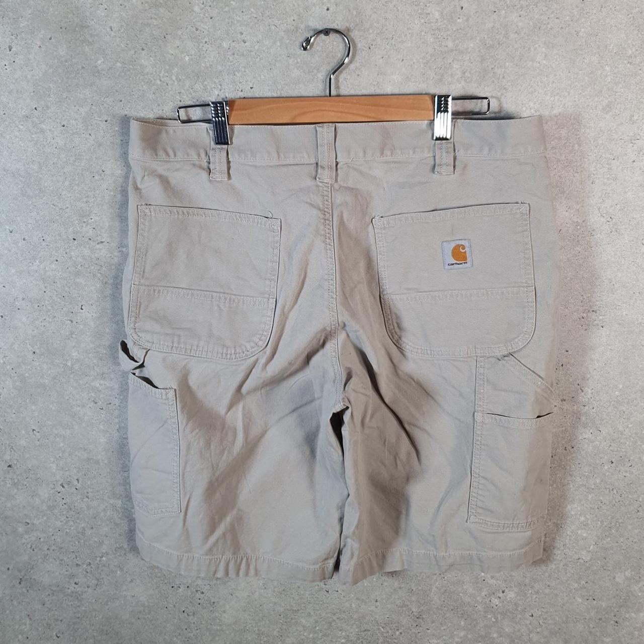 Vintage Carhartt Baggy Carpenter Shorts Jorts Cargo Men’s W36 Beige Relaxed Fit Workwear Big Fish Vintage