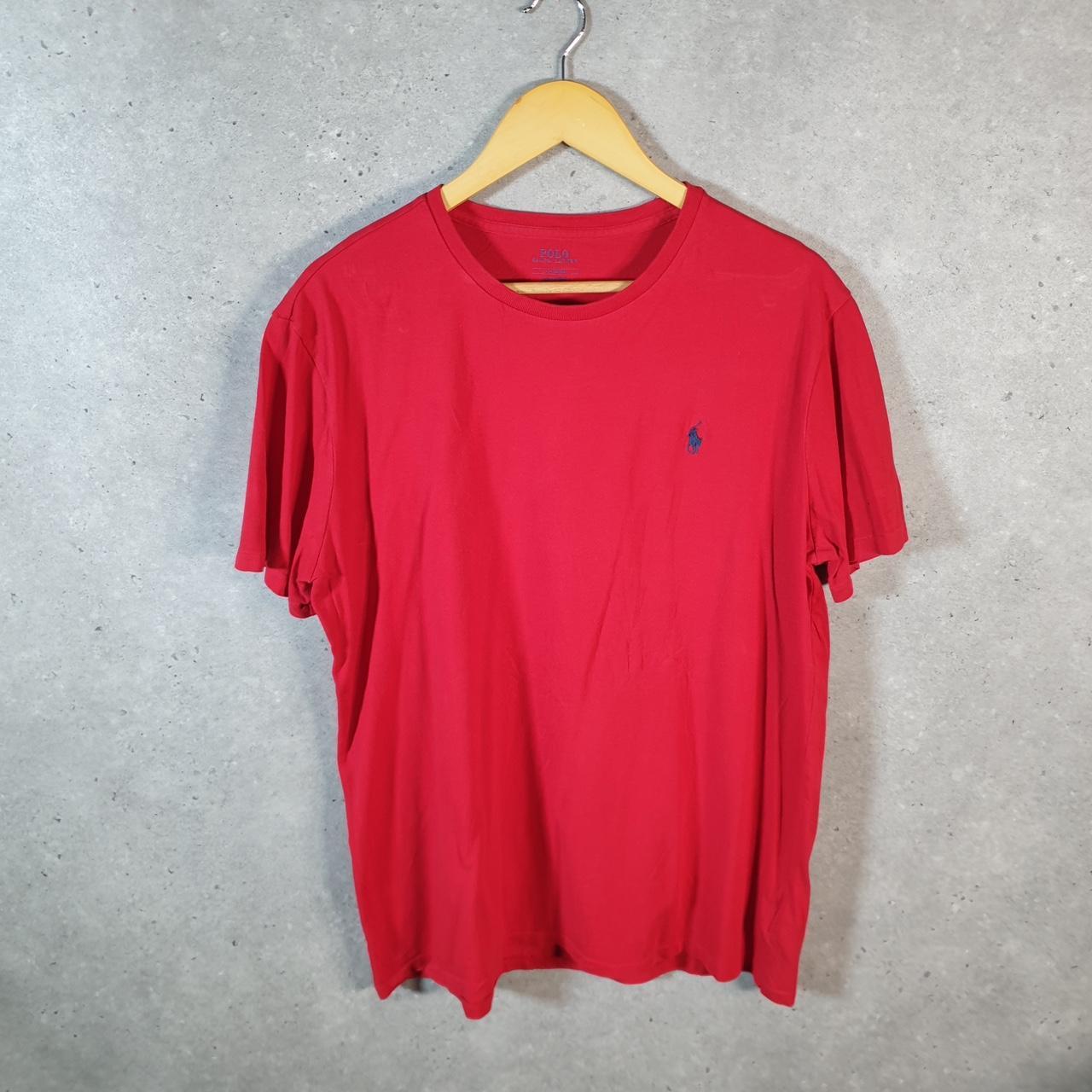Vintage Ralph Lauren Polo T Shirt Men’s Large Red Embroidered Classic Fit Pony C9148