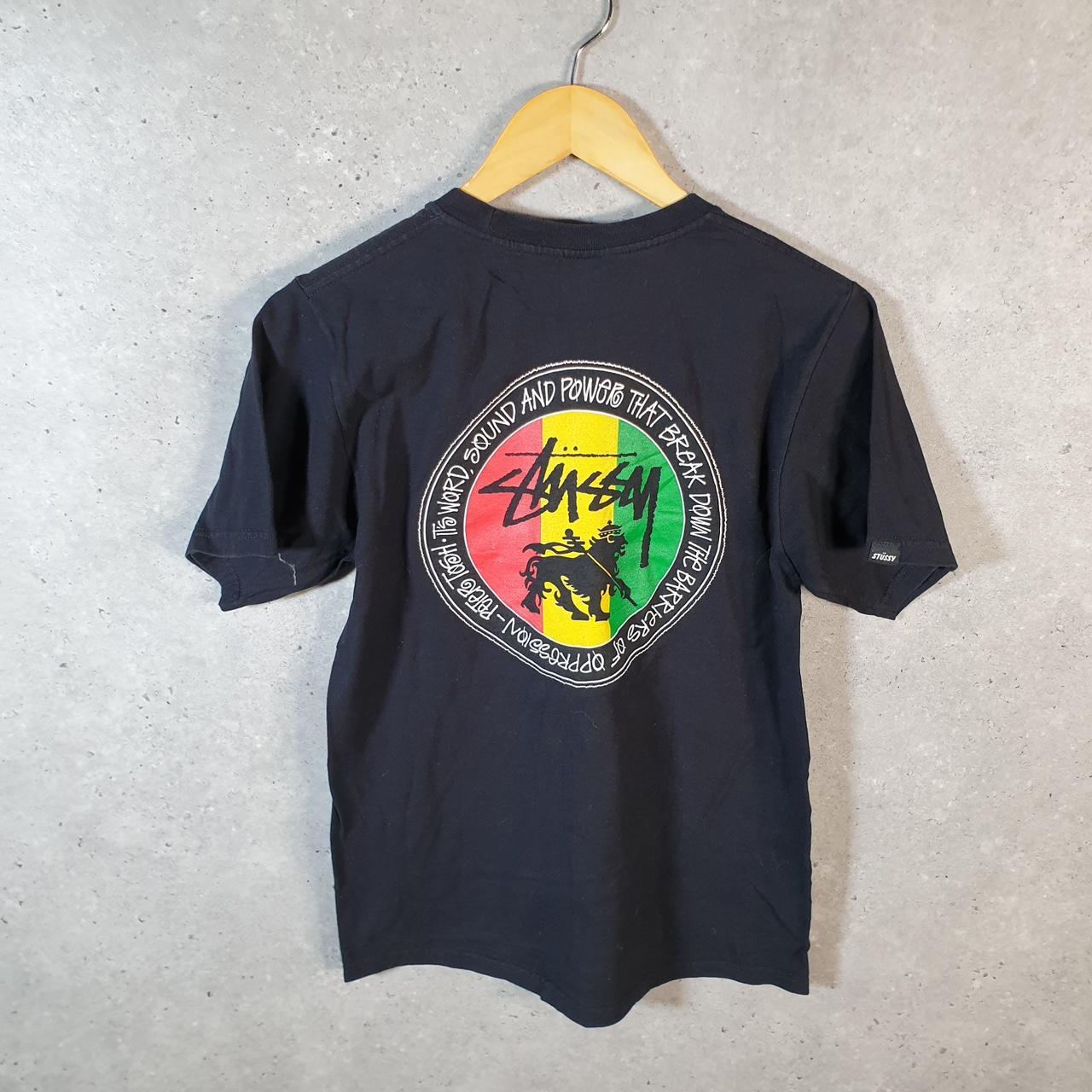 Vintage Stussy Jamaica T Shirt Men’s Small Black Graphic Short Sleeve