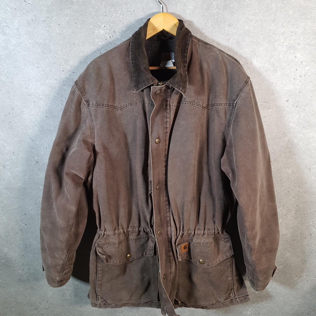 Vintage Carhartt Barn Chore Blanket Lined Jacket Men’s Large Brown Canvas C52 CHT USA Big Fish Vintage
