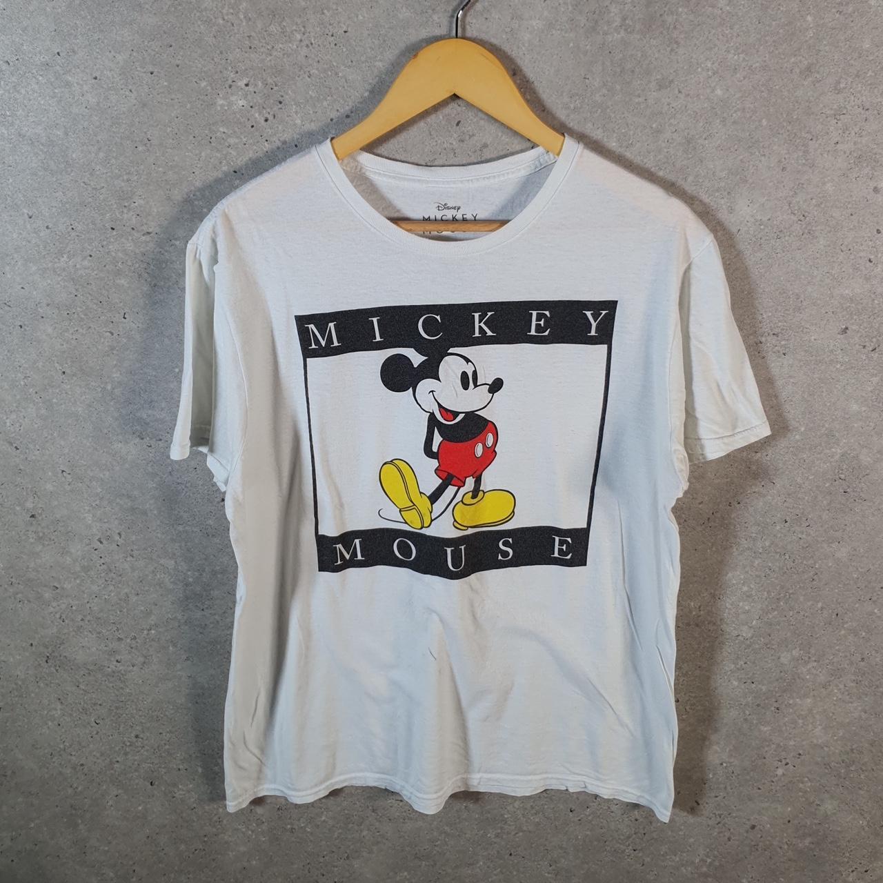 Vintage Disney Land Mickey Mouse T Shirt Men’s Large White Logo Graphic Cartoon