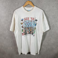 Vintage Peacock See Ya Graduated 90s Single Stitch T Shirt Men’s XL White