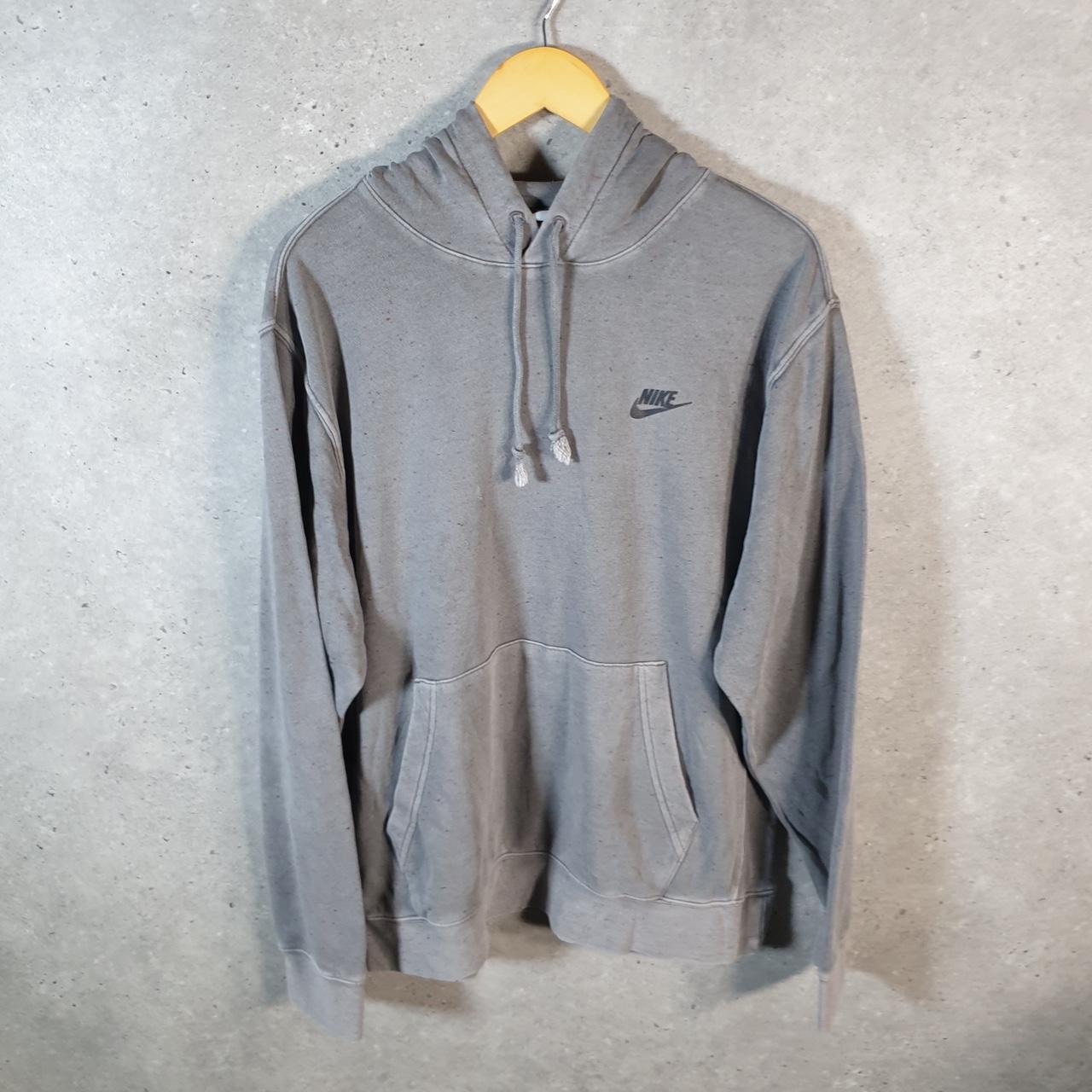 Vintage Nike Embroidered Hoodie Men’s Large Grey Swoosh Y2K Pullover