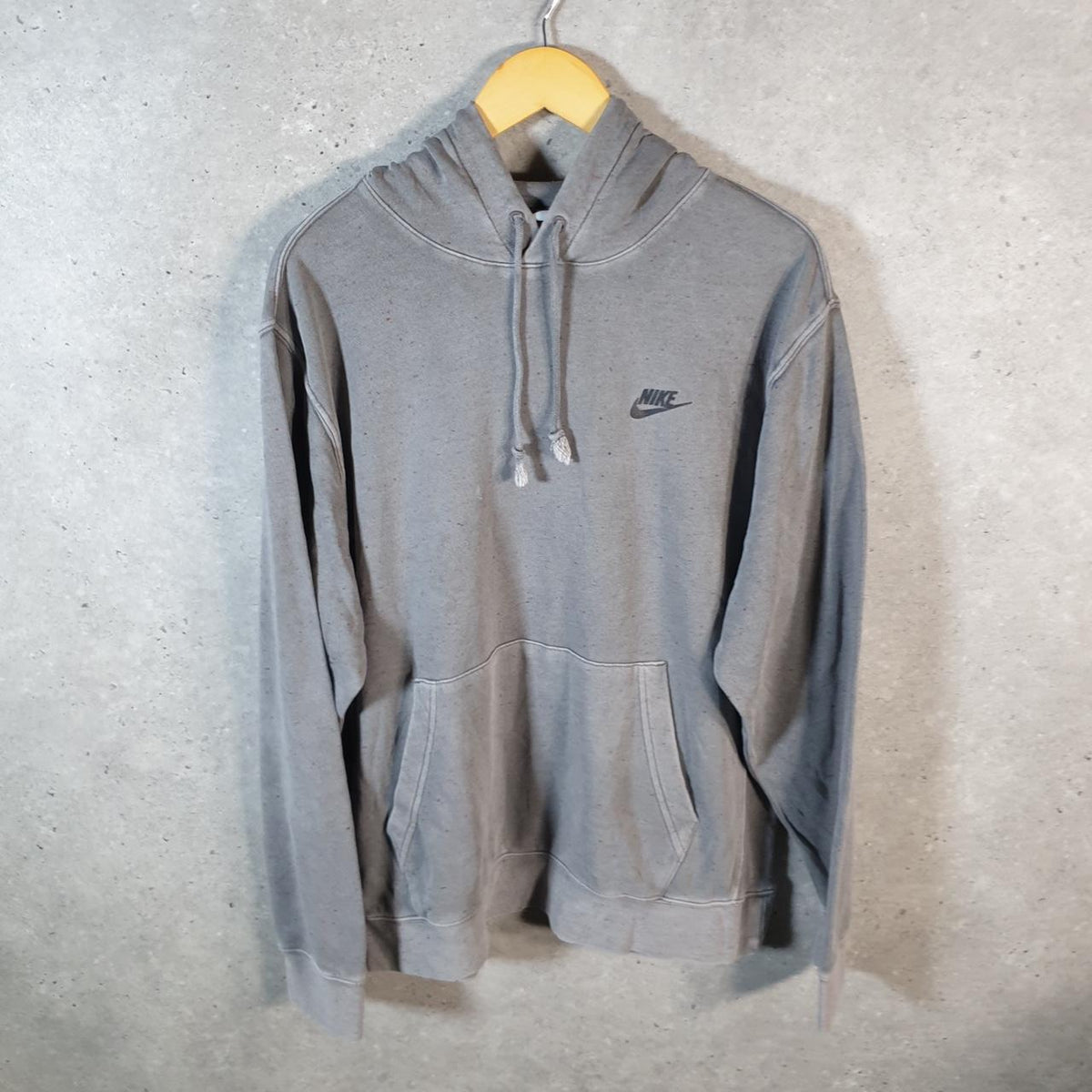 Vintage Nike Embroidered Hoodie Men’s Large Grey Swoosh Y2K Pullover