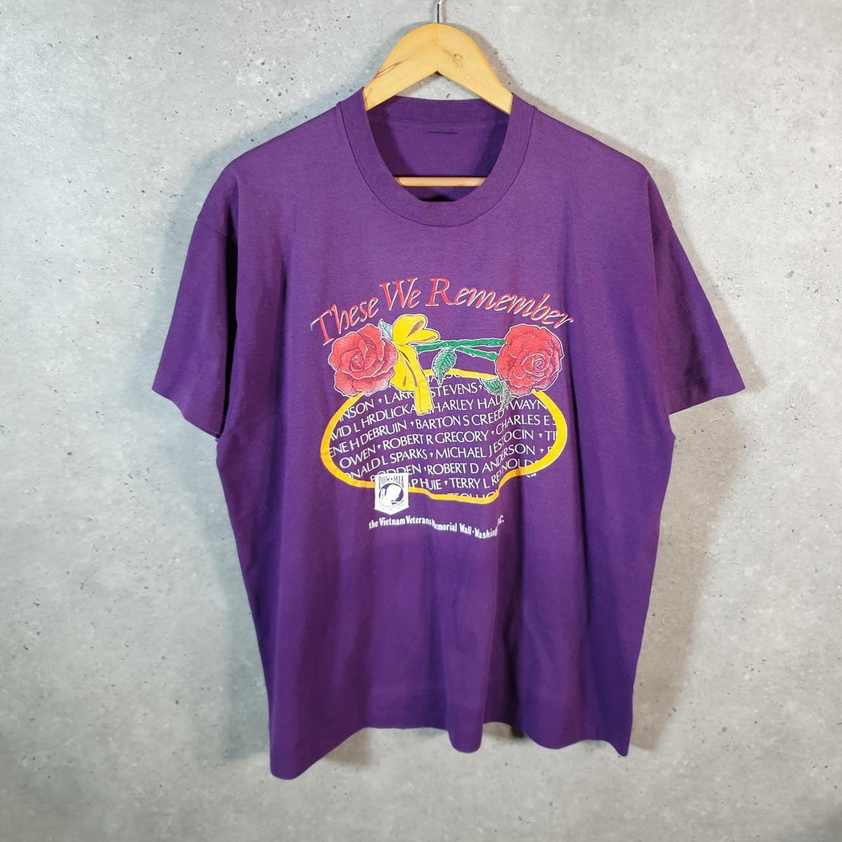 Vintage Vietnam Memorial Washington USA Single Stitch T Shirt Men’s Medium Purple C8117