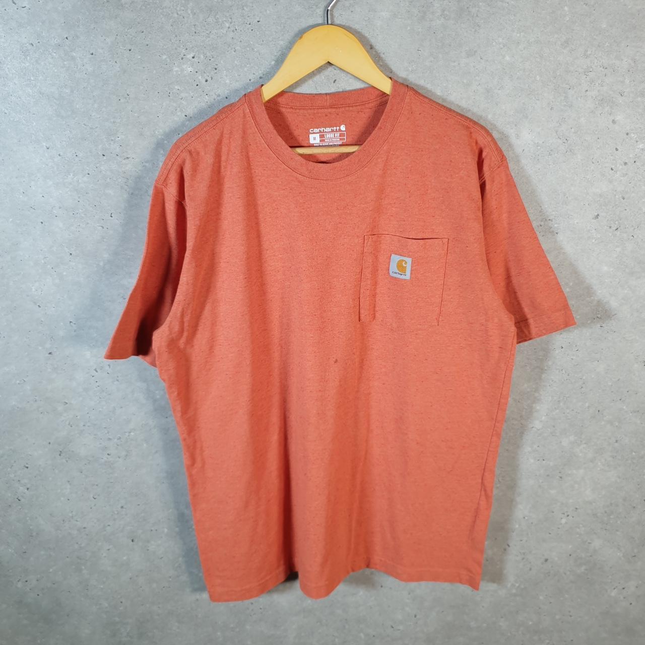 Vintage Carhartt Pocket T Shirt Men’s Medium Orange Workwear Chore Utility Loose Fit C9175