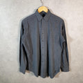Vintage Ralph Lauren Button Down Shirt Men’s Small Grey Checkered Classic Fit Cotton Pony Big Fish Vintage