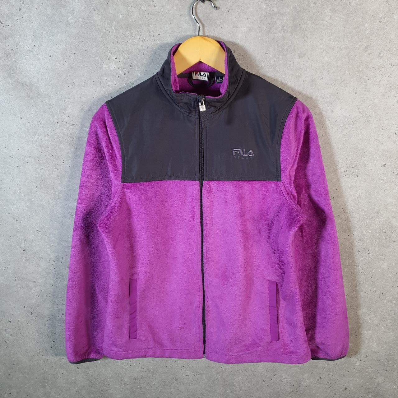 Fila Fleece Full Zip Sweatshirt Womens Small Pink Embroidered Logo