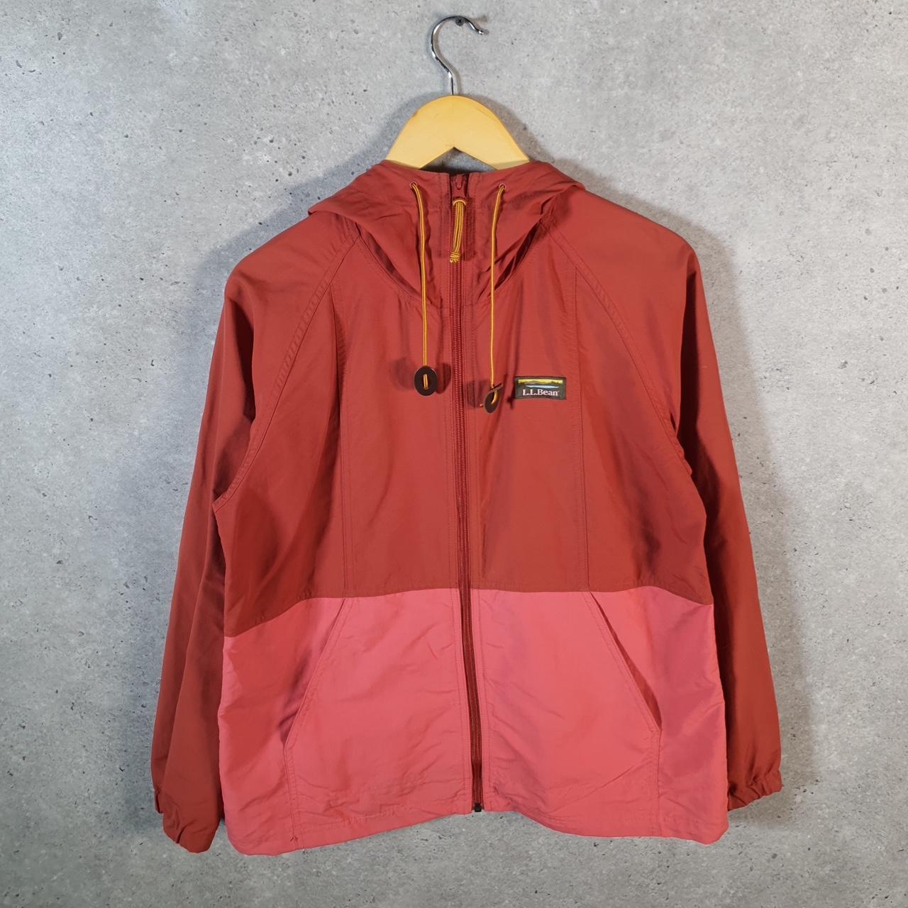 Vintage L.L. Bean Aztec Outdoors Nylon Jacket Mens Medium Pink Full Zip Waterproof