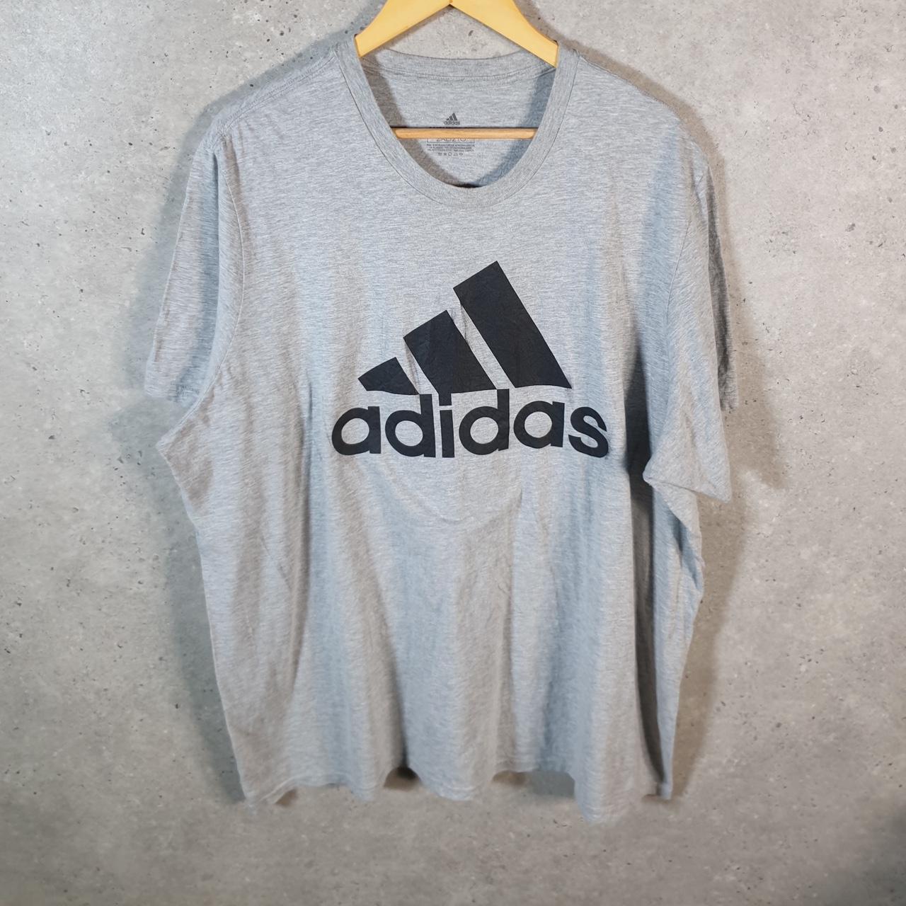Vintage Adidas Amplifier T Shirt Men’s 2XL Grey Three Stripes Logo Athletic