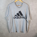 Vintage Adidas Amplifier T Shirt Men’s 2XL Grey Three Stripes Logo Athletic