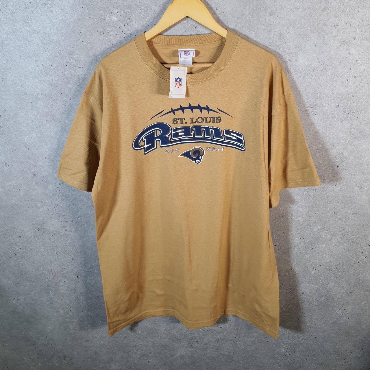 Vintage NFL St Louis Rams T Shirt Men’s Large Gold Pro Sport Logo Athletic