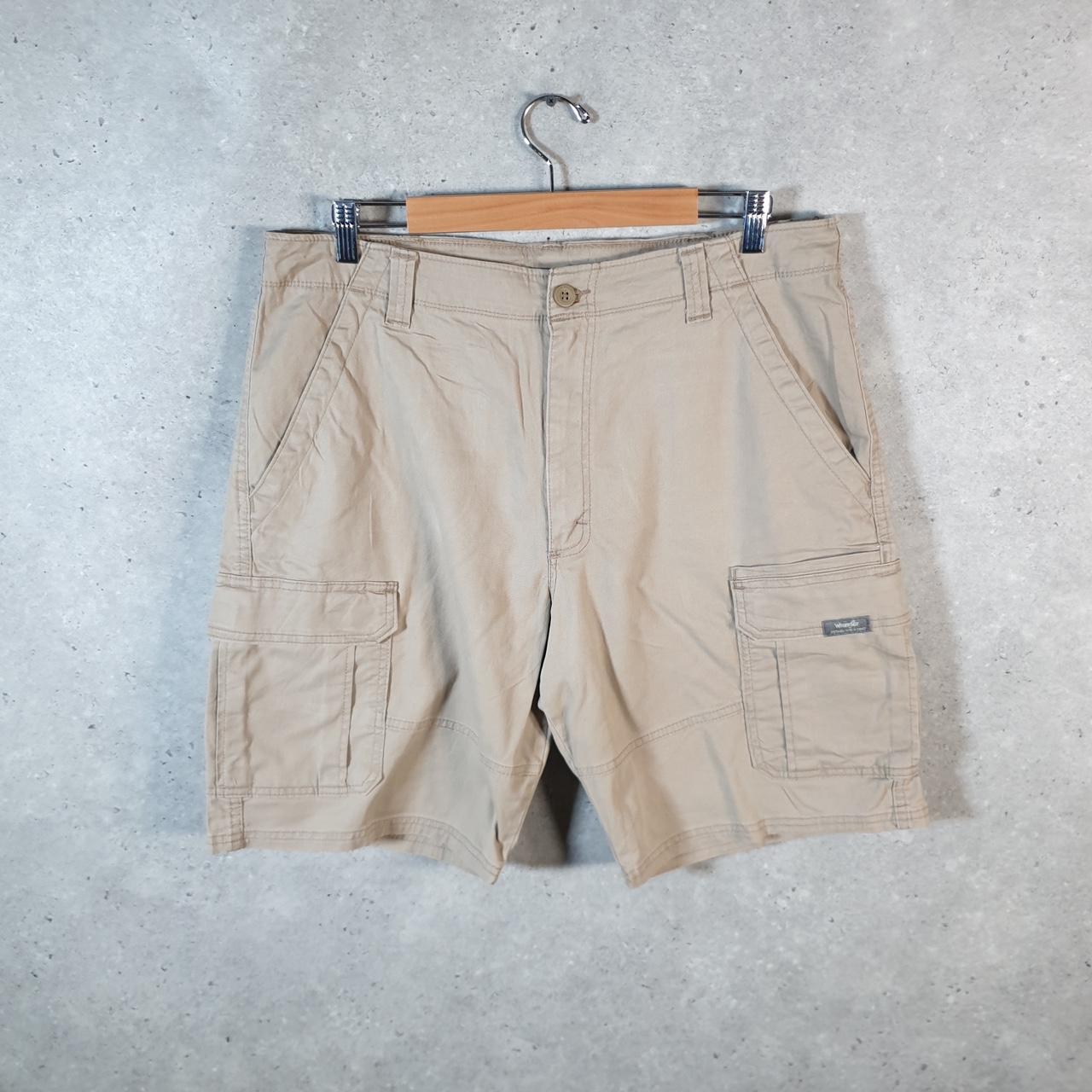 Vintage Wrangler Shorts Jorts Cargo Men’s W34 Brown Chino Pockets Baggy Cotton
