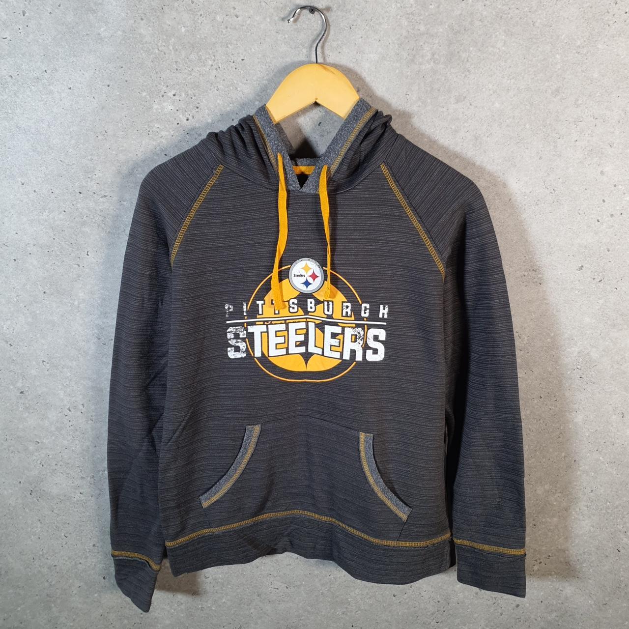 Vintage NFL Pittsburgh Steelers Hoodie Womens Small Grey Pullover USA Pro Sport