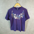 Vintage Sea Shells Beach Graphic USA 90s Single Stitch T Shirt Men’s XS Purple C8784