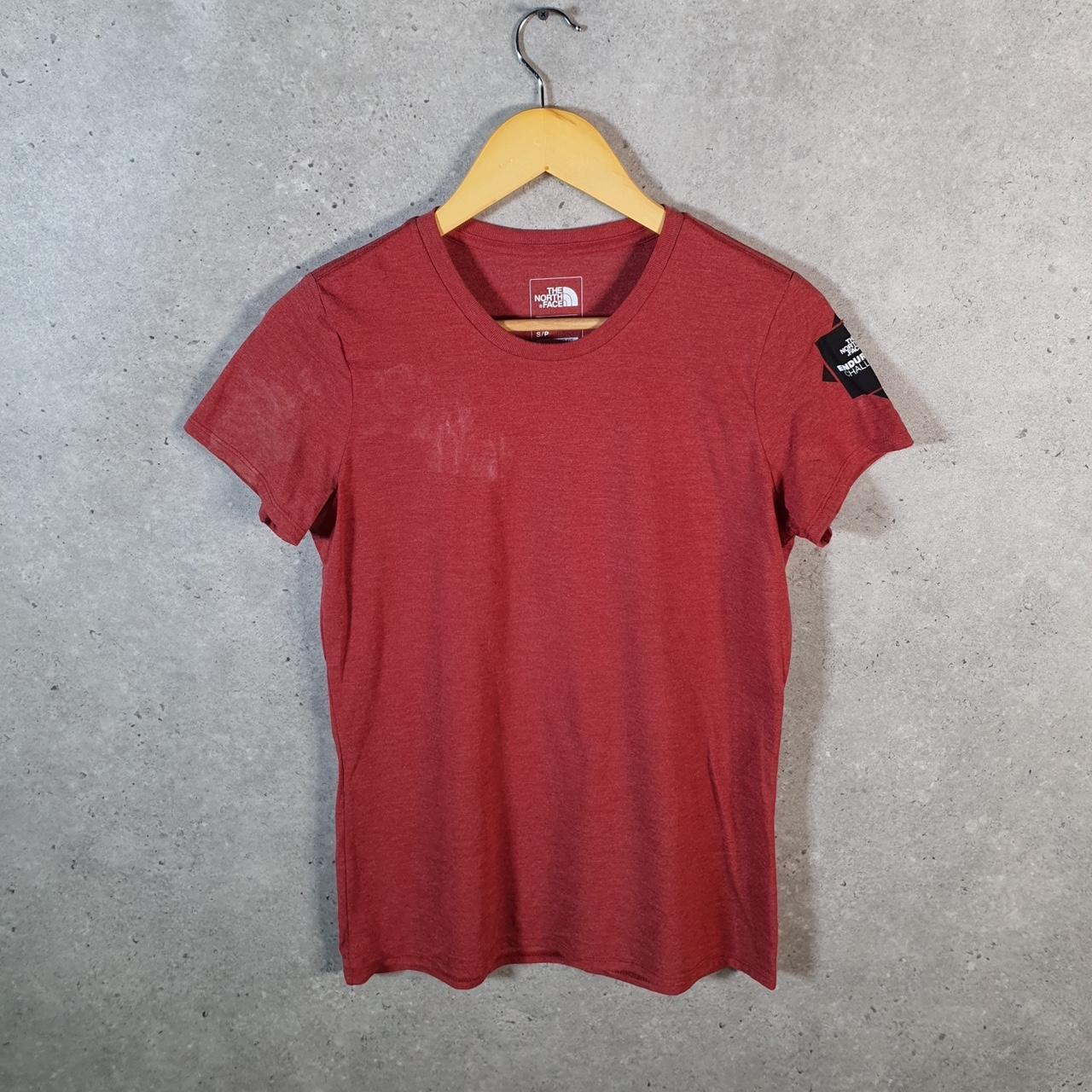 Vintage The North Face TNF Endurance Challenge T Shirt Womens Small Pink Logo Athletic