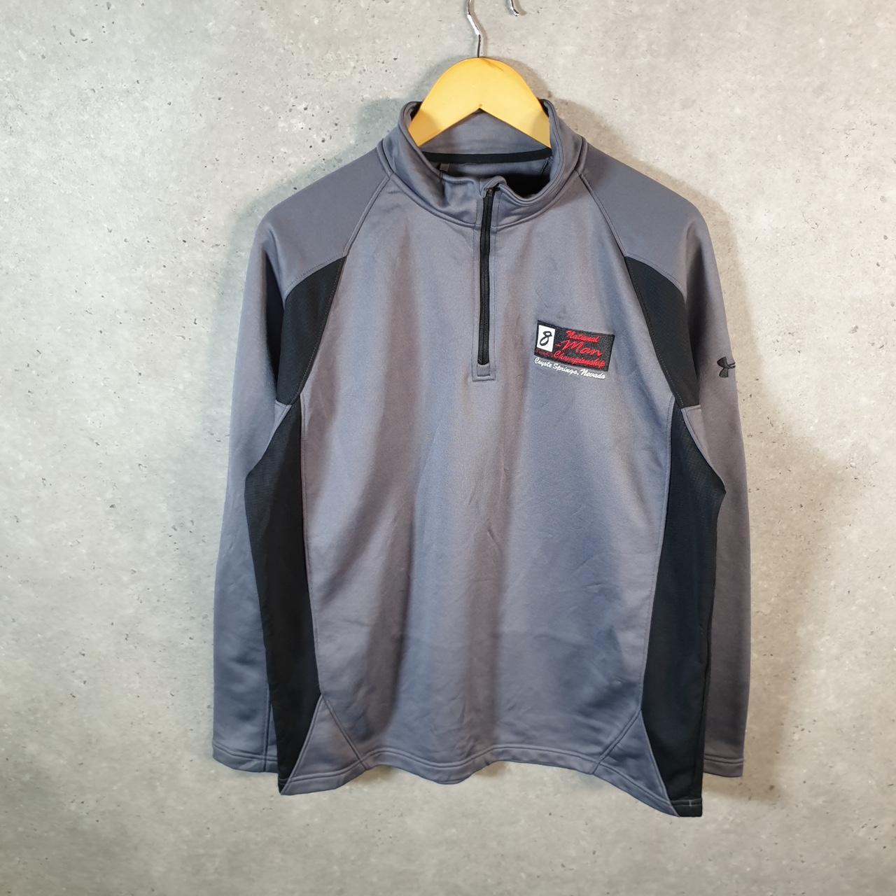 Vintage Under Armour Coldgear Windbreaker Track Jacket Mens M Grey USA 1/4 Zip