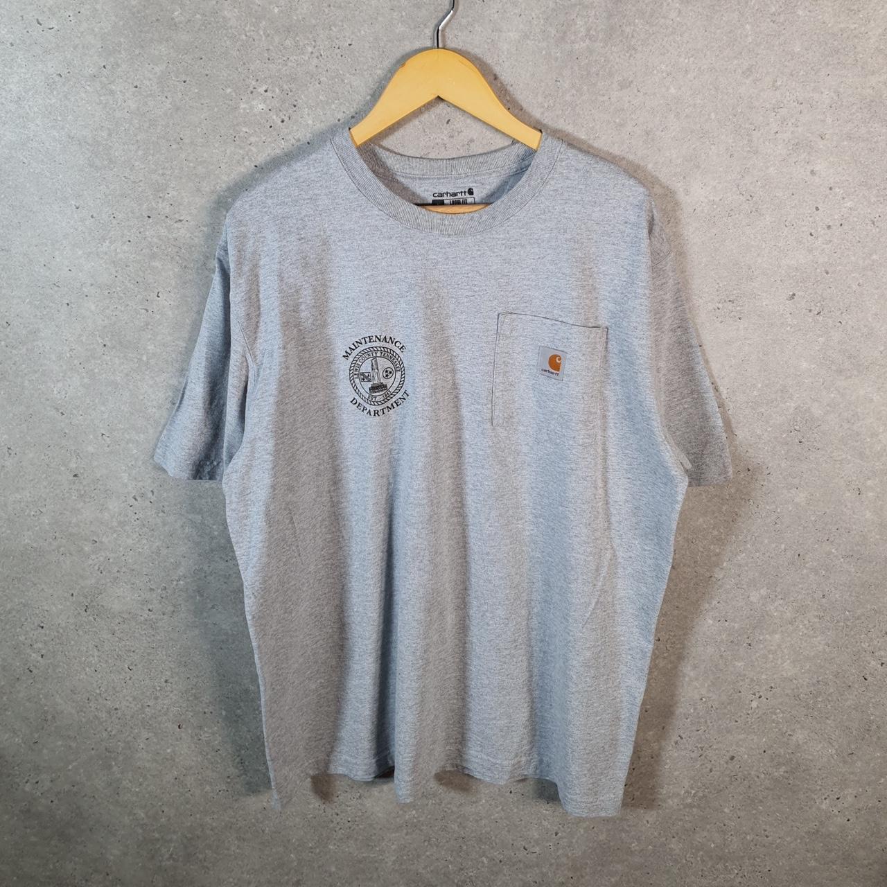 Vintage Carhartt Pocket T Shirt Men’s Large Grey Workwear Chore Utility Loose Fit C9265