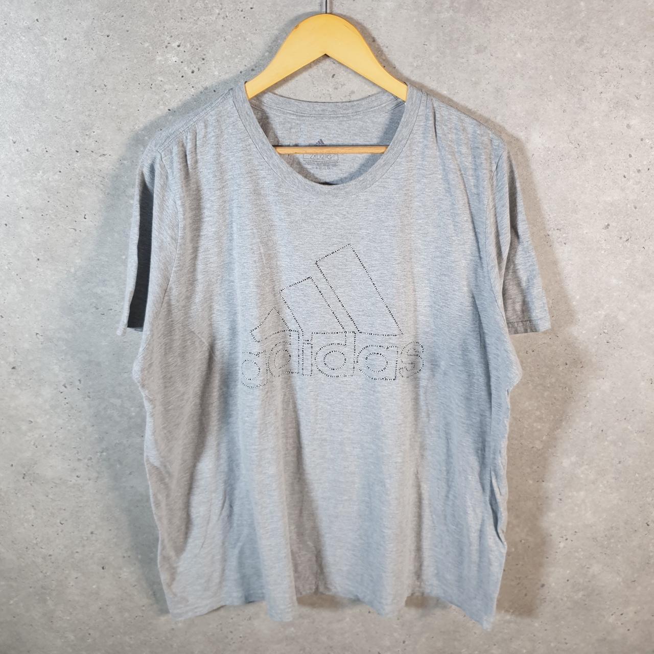 Vintage Adidas Amplifier T Shirt Men’s 2XL Grey Three Stripes Logo Athletic