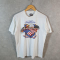 Vintage Screen Stars Proud To Be American 90s USA Single Stitch T Shirt Men’s Large White C8039