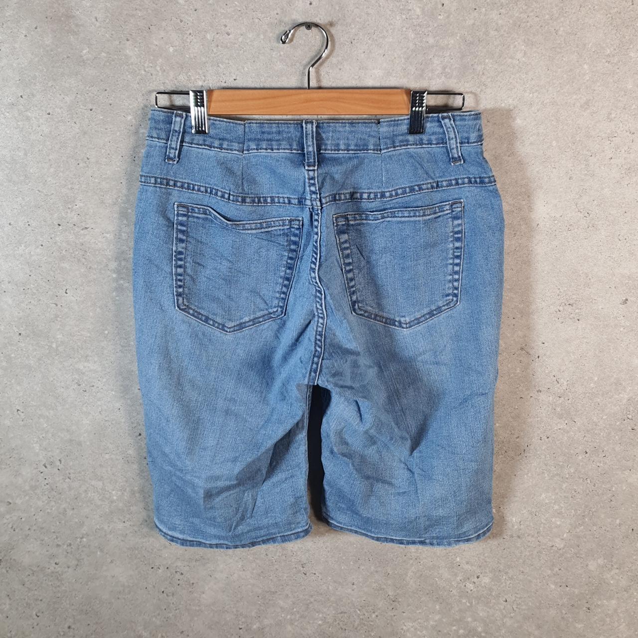 Vintage Lee Low Rise Baggy Shorts Jorts Cargo Womens W28 Blue Relaxed Denim A4559