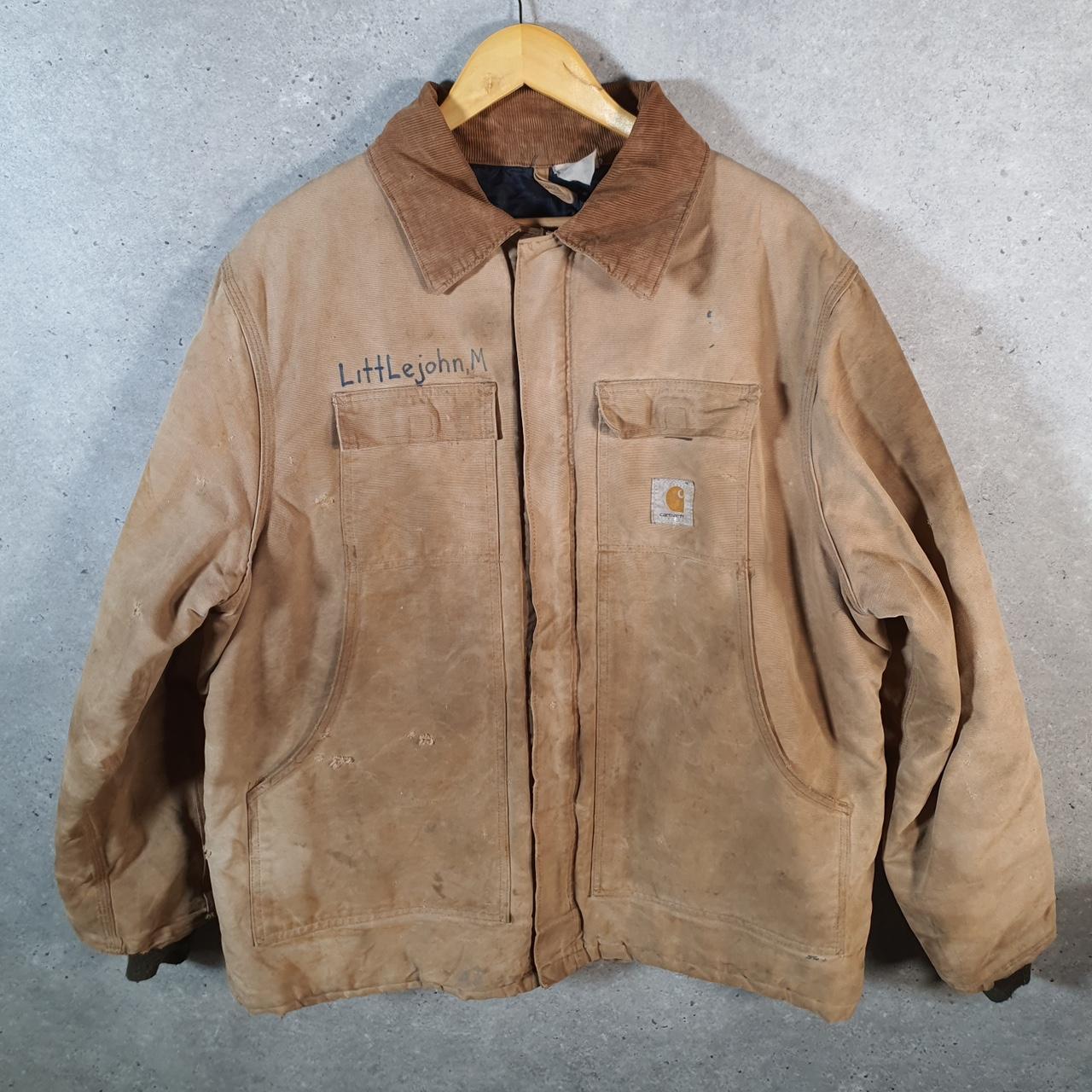 Vintage Carhartt Arctic Quilted Chore Work Jacket Men’s Large Brown Workwear Canvas USA Big Fish Vintage