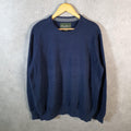 Vintage Eddie Bauer Knit Sweater Men’s Large Navy Blue Y2K Pullover
