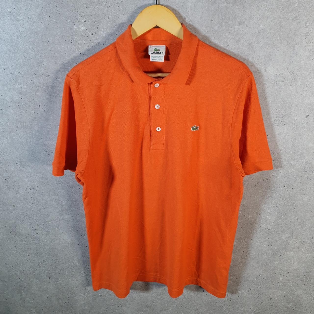 Vintage Lacoste Polo Shirt Men’s Medium Orange Classic Fit Embroidered Logo