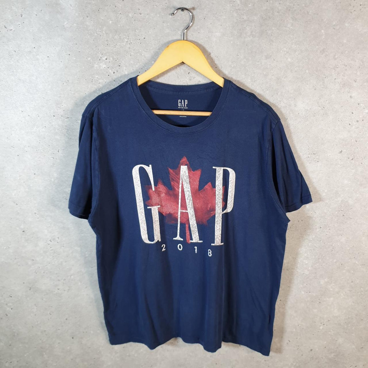 Vintage Gap Autumn Leaf 2018 T Shirt Men’s Large Navy Blue Classic Fit